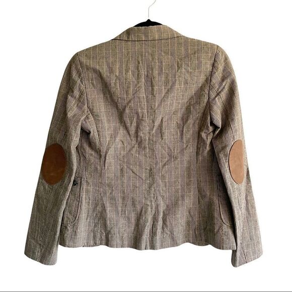 MAISON SCOTCH Scotch & Soda Linen Cotton Blazer Leather Elbow Patches XS - Picture 6 of 12